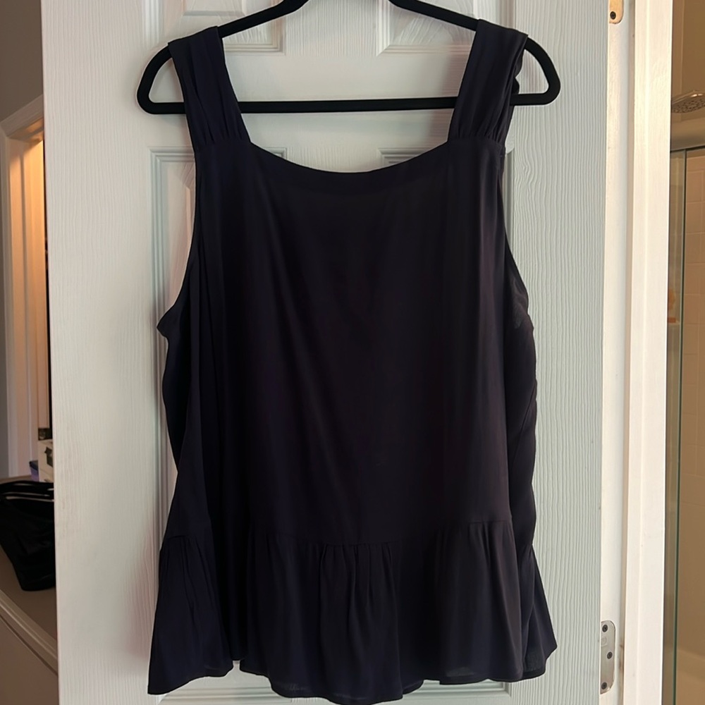 Loft Navy Peplum Tank